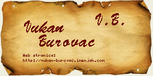 Vukan Burovac vizit kartica